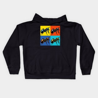 Pop Black Garden Ant Art - Cool Insect Kids Hoodie